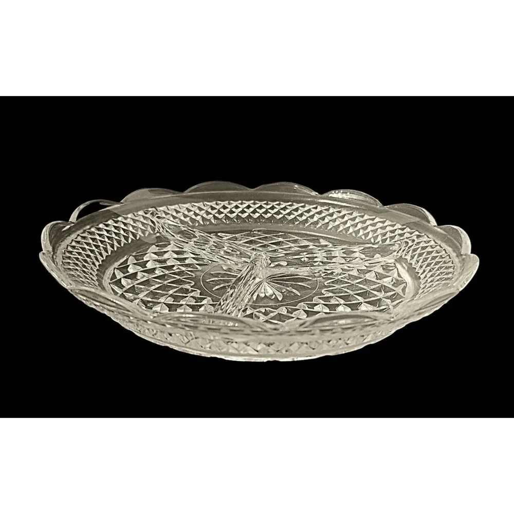 Anchor Hocking Wexford Clear Glass Divided 3 Section Relish Dish 8 1/2" - Picture 5 of 6